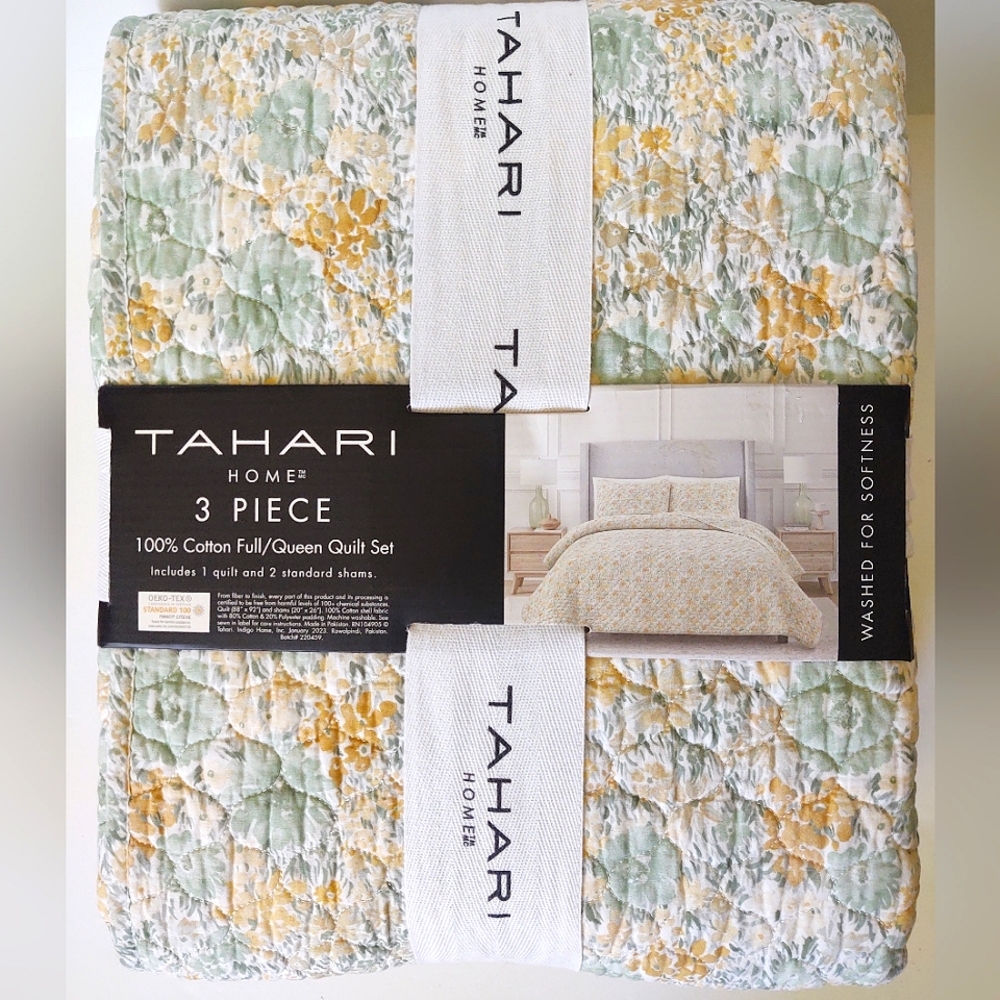 🎁Tahari Home 3 Piece Quilt Set - Queen Quilt Set - 7995CIT CITEVE